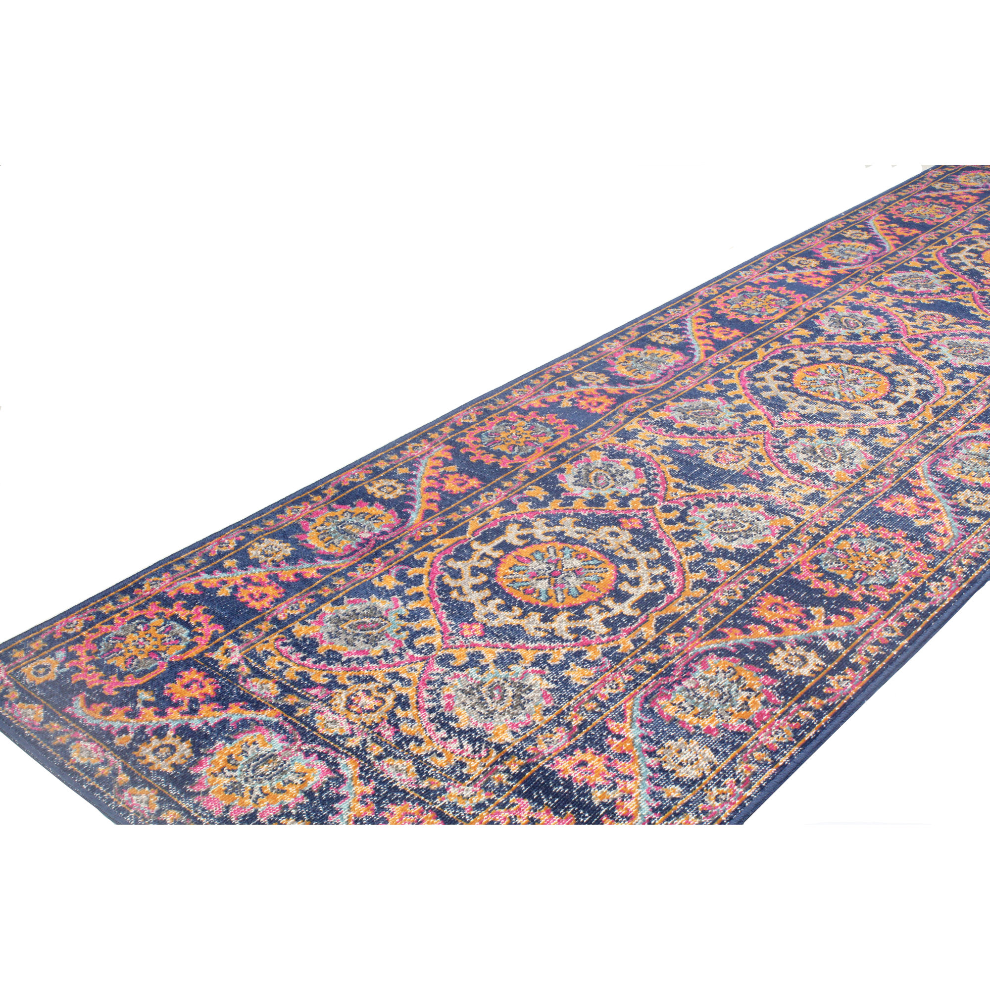 Roddin Dark Blue/Orange Area Rug & Reviews Joss & Main